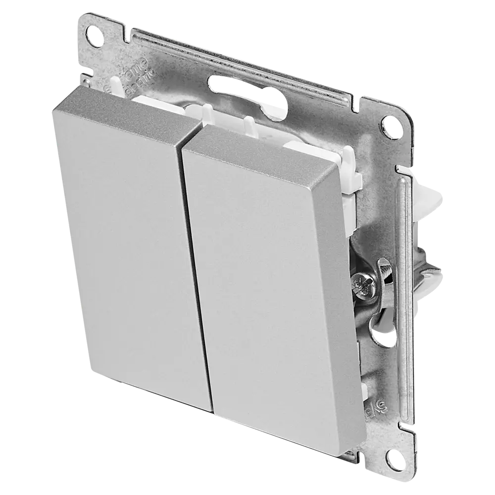 Переключатель встраиваемый Systeme Electric AtlasDesign 2 клавиши цвет алюминий 89457359 STLM-2122302 - Вид №1