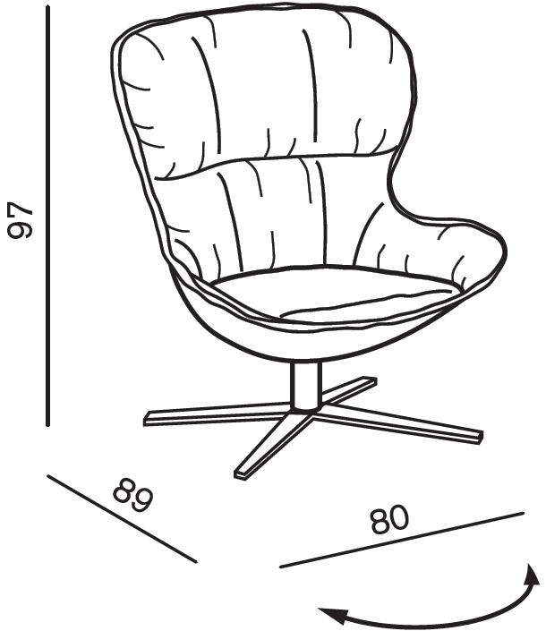 Ditre Italia Вращающееся кресло из ткани с 4 спицами sun-id-1348795 - Вид №1