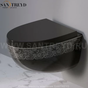 S511.461P Подвесной унитаз настенный Черный A. e T. Italia OVAL Италия