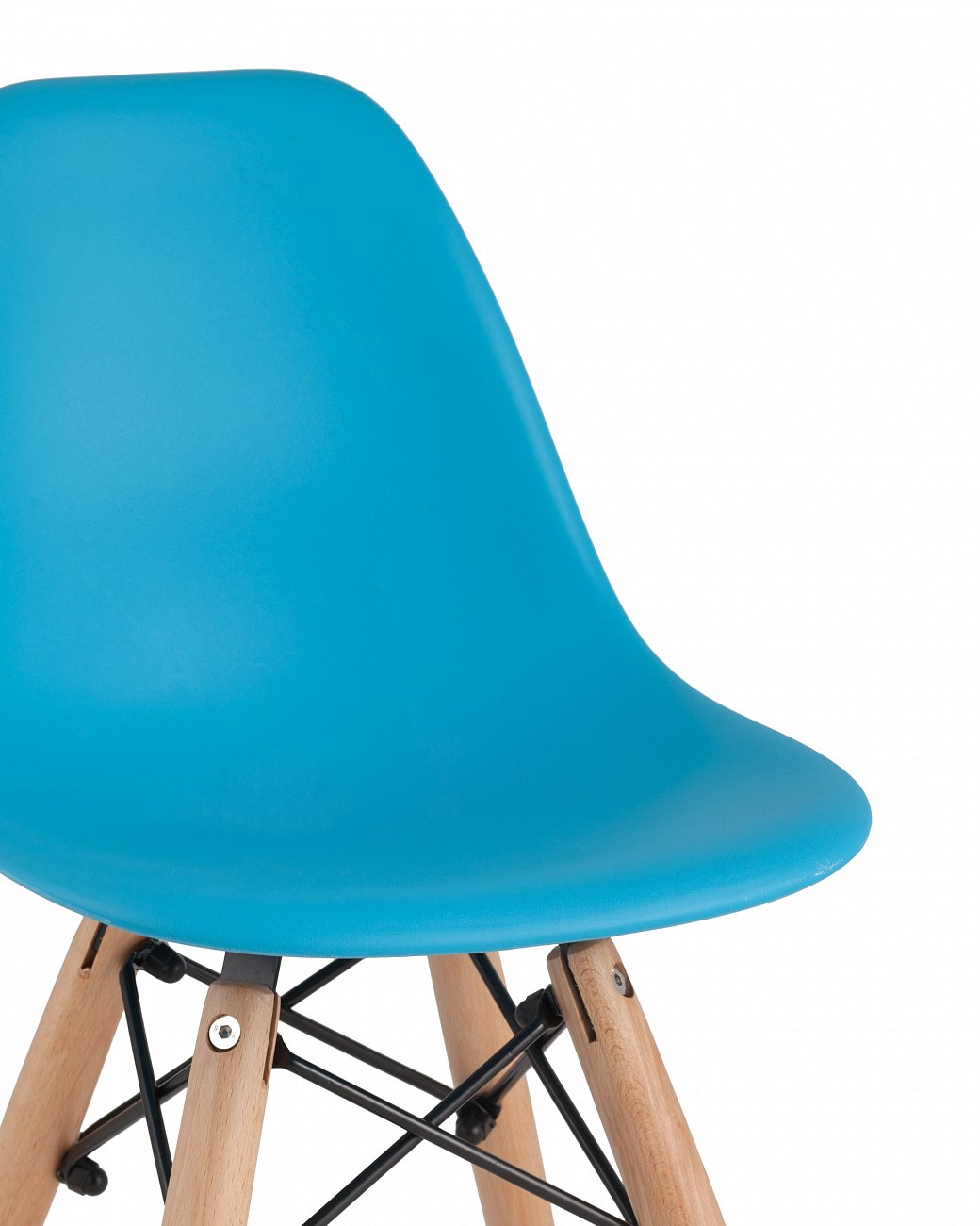 Стул со спинкой голубой с деревянными ножками Eames Small EAMES ДИЗАЙНЕРСКИЕ, EAMES DSW ДЕТСКИЙ 00-3881997 Голубой  - Вид №4