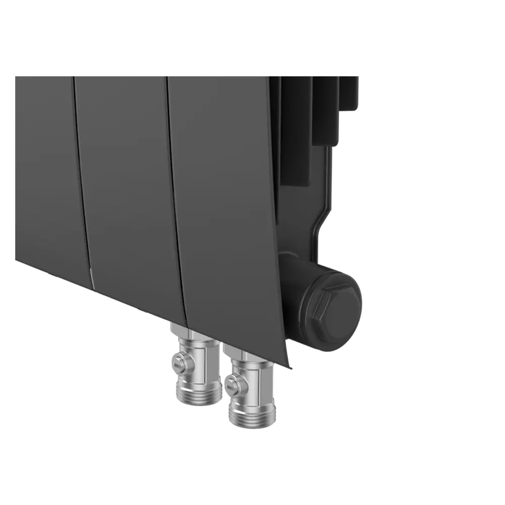 Радиатор секционный Royal Thermo Biliner RTBNSVR35010 350/87 10 секций нижнее правое подключение биметалл черный 82758204 STLM-2141566 - Вид №2