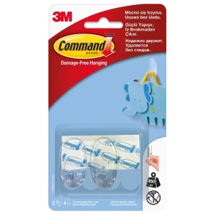 Крючок-вешалка максимальная нагрузка 450 г 20 мм пластик крепление на наклейку цвет прозрачный 2 шт.