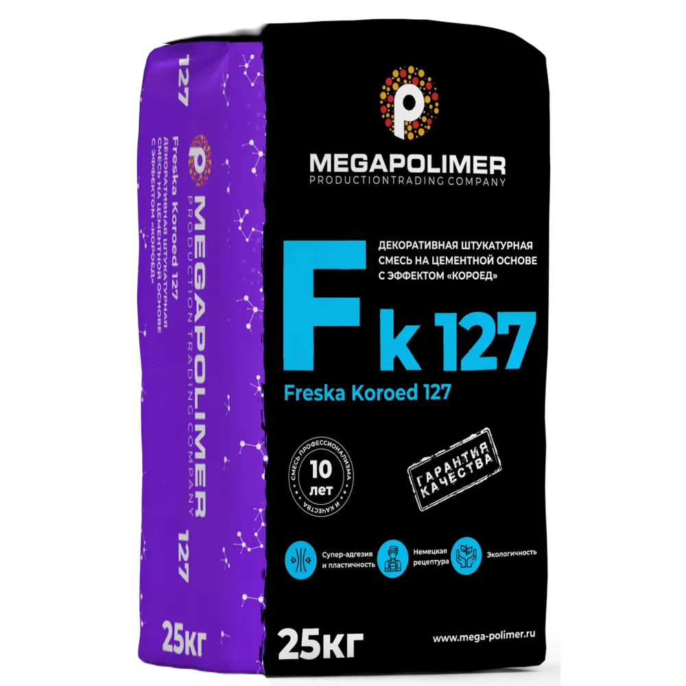 Штукатурка цементная Megapolimer Freska Короед 127 25 кг STLM-2020492