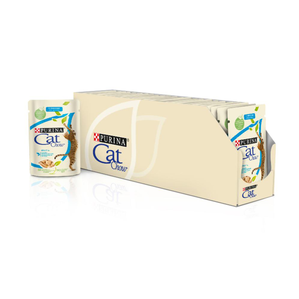 ПР0047568 Корм для кошек с лососем и зеленой фасолью в желе, пауч 85 г Cat Chow  - Вид №9