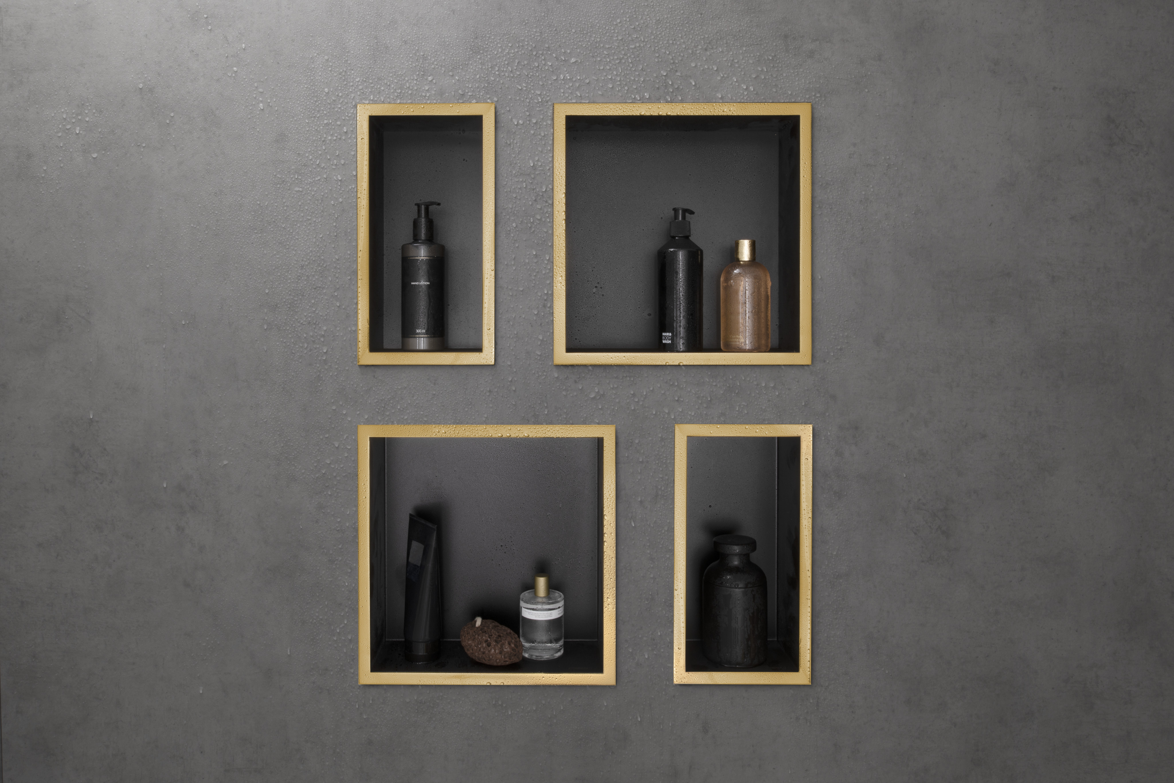56098670 XtraStoris Individual Wall ниша Matt Black с дизайнерской рамкой 300/300/100 Hansgrohe  - Вид №2