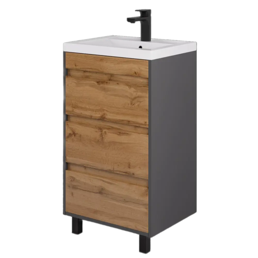 Тумба под раковину Wood 500 напольная 46.5 см цвет коричневый Santreyd STLM-2058647