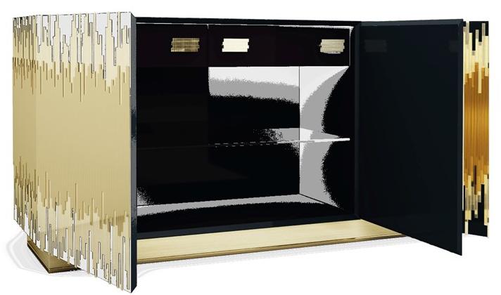 Malabar Буфет из лакированной латуни с распашными дверцами sun-id-1369159 - Вид №3