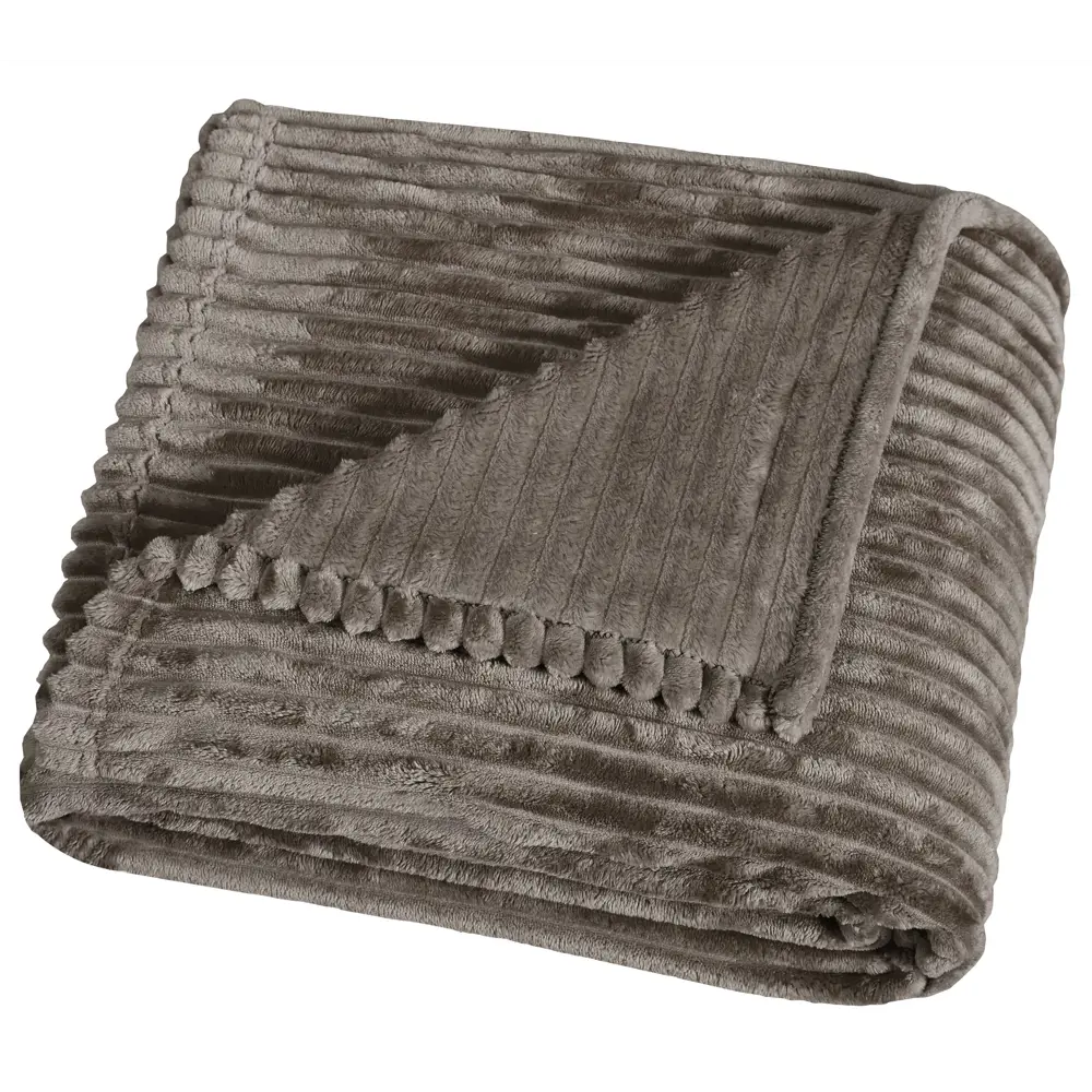 Плед Strips 150x200 см велсофт цвет серо-коричневый Santreyd STLM-2191680