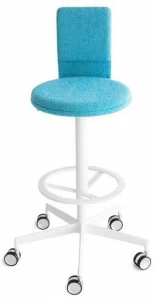 Lapalma Регулируемый по высоте табурет из ткани на колесиках со спинкой Lab S71