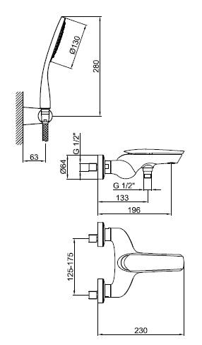 AI850101015 Смеситель для ванны , хром Webert Aria - Вид №4
