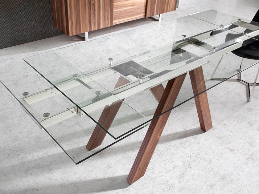 Angel Cerdá Раздвижной прямоугольный стол из дерева и стекла Nature life 1011 Angel Cerda - Вид №4