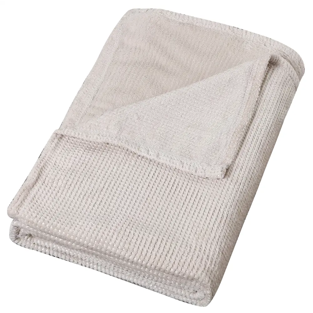 Плед Аpontar 180х200 см велсофт цвет пергамент Santreyd STLM-2098019 - Вид №2