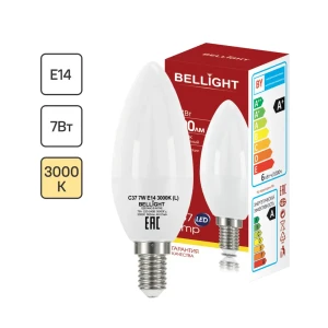 Лампа светодиодная Bellight E14 220-240 В 7 Вт свеча матовая 600 лм теплый белый свет