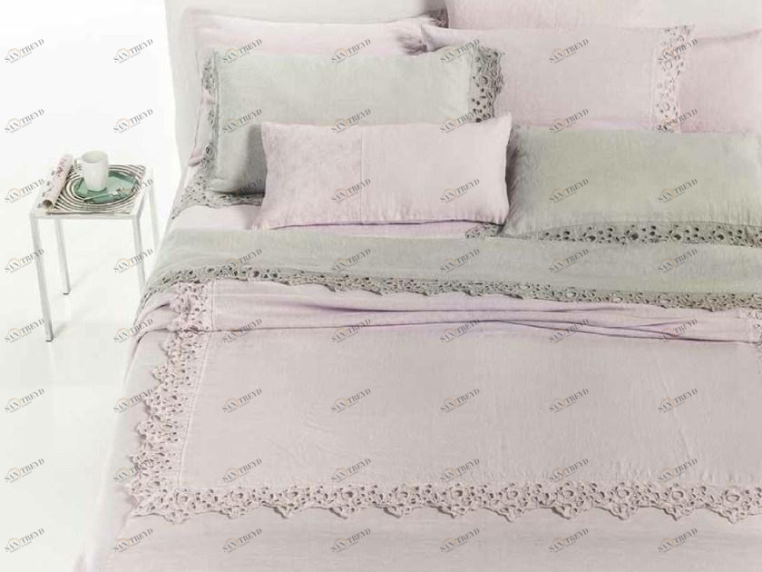 LA FABBRICA DEL LINO Согласованная кровать с вышивкой из льна Decor sun-id-1396889