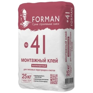 Клей гипсовый монтажный Forman 41 25 кг