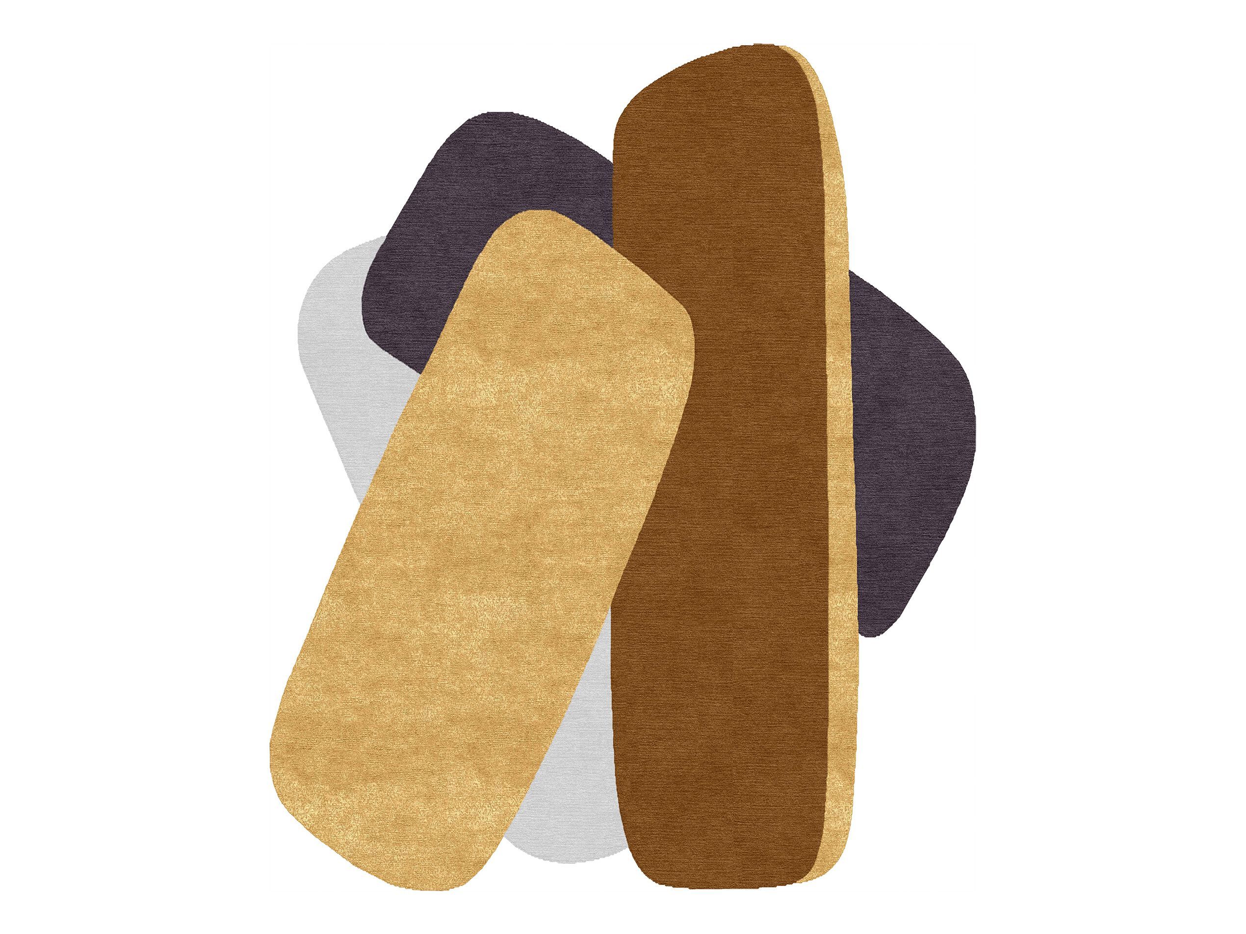 Изогнутый ковер ручной работы Tapis Rouge абстракция ARCH-00073730