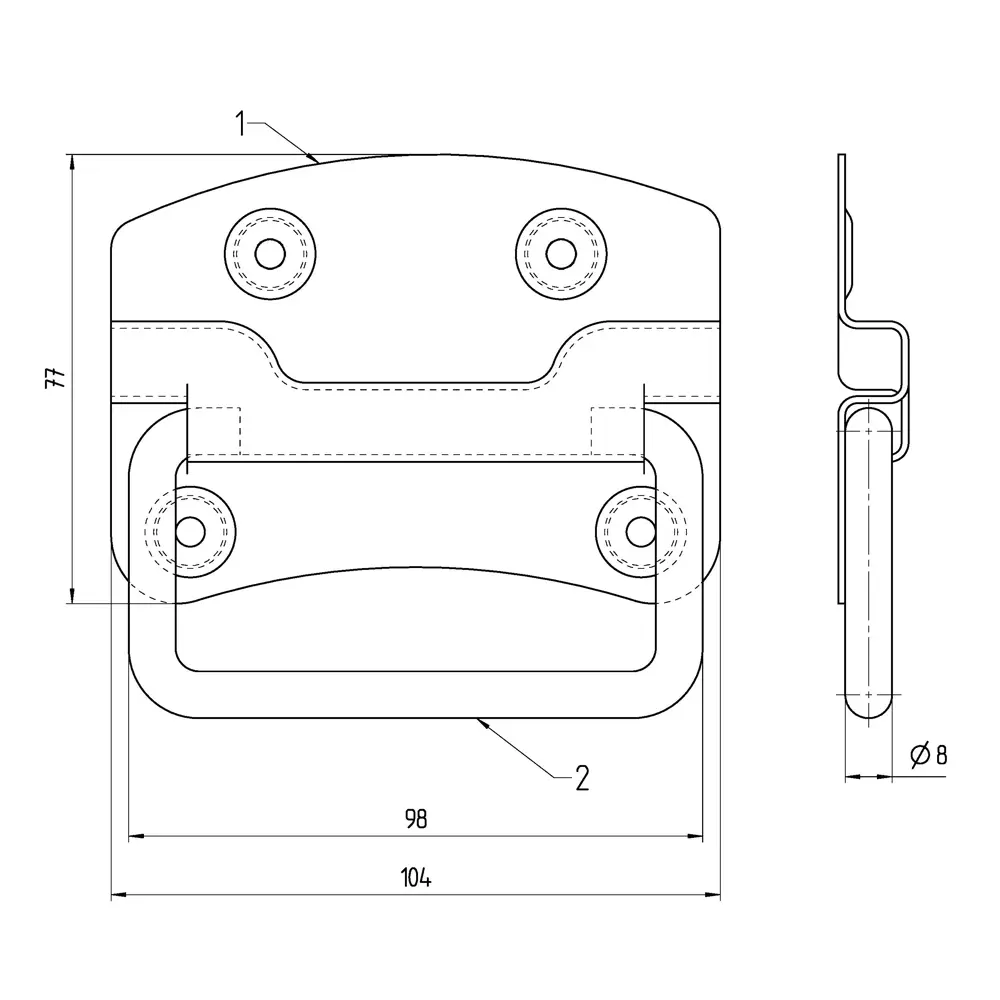 Мебельная ручка-скоба 104x80x12, оцинкованная сталь 16965827 STLM-2163453 Santreyd  - Вид №3