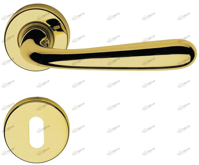 LINEA CALI' Классическая латунная ручка на розетке с замком Garda sun-id-1403843