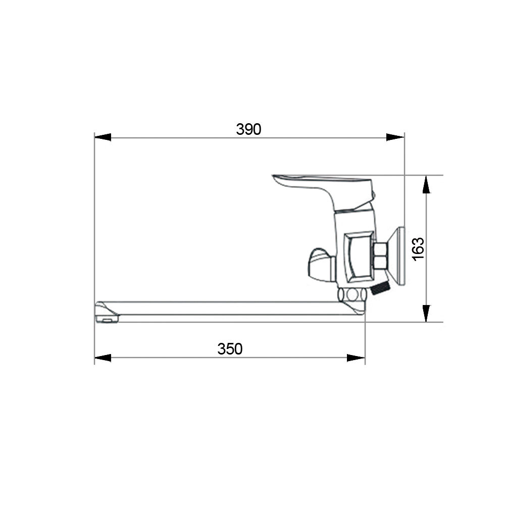 R5002 Смеситель для ванны однорычажный Raiber Primo - Вид №1