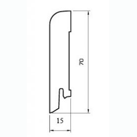 Плинтус Pedross Черный Шпонированный Прямой Дуб 2500х70 мм 1010000734 - Вид №1
