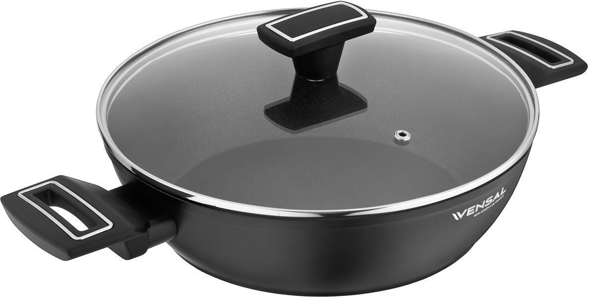91200010 Сотейник с крышкой Velours noir VS1004, 26 см STLM-0515483 VENSAL