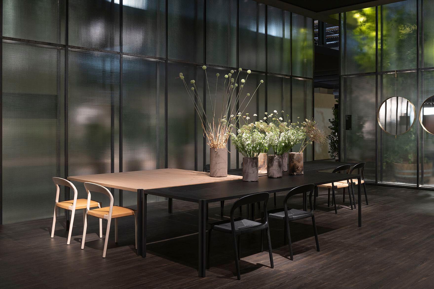 Алюминиевый и деревянный квадратный обеденный стол Living Divani GRAFT ARCH-00069752 - Вид №5