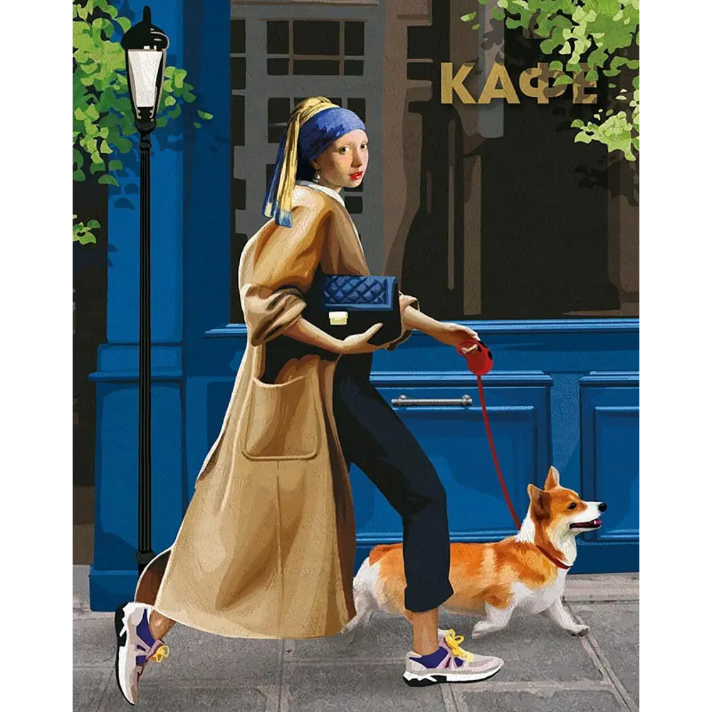 Постер Девушка с корги 39x49 см 88909926 STLM-2019462 АРТ ДИЗАЙН 
