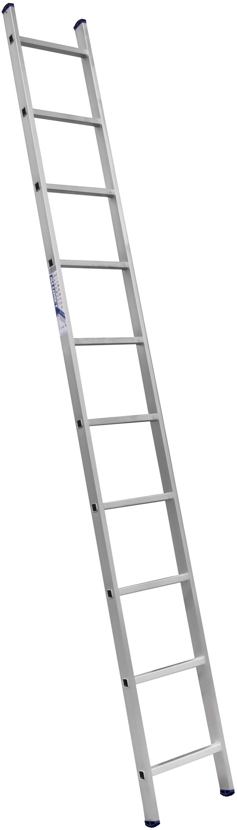 Алюминиевая односекционная  приставная лестница 1*10