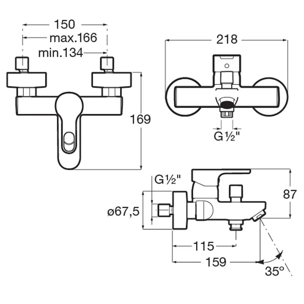 Смеситель для ванны Roca Atis однорычажный STLM-2014413 - Вид №3
