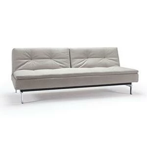 Диван Dublexo с хромированными ножками и черной рамой, светло-серый