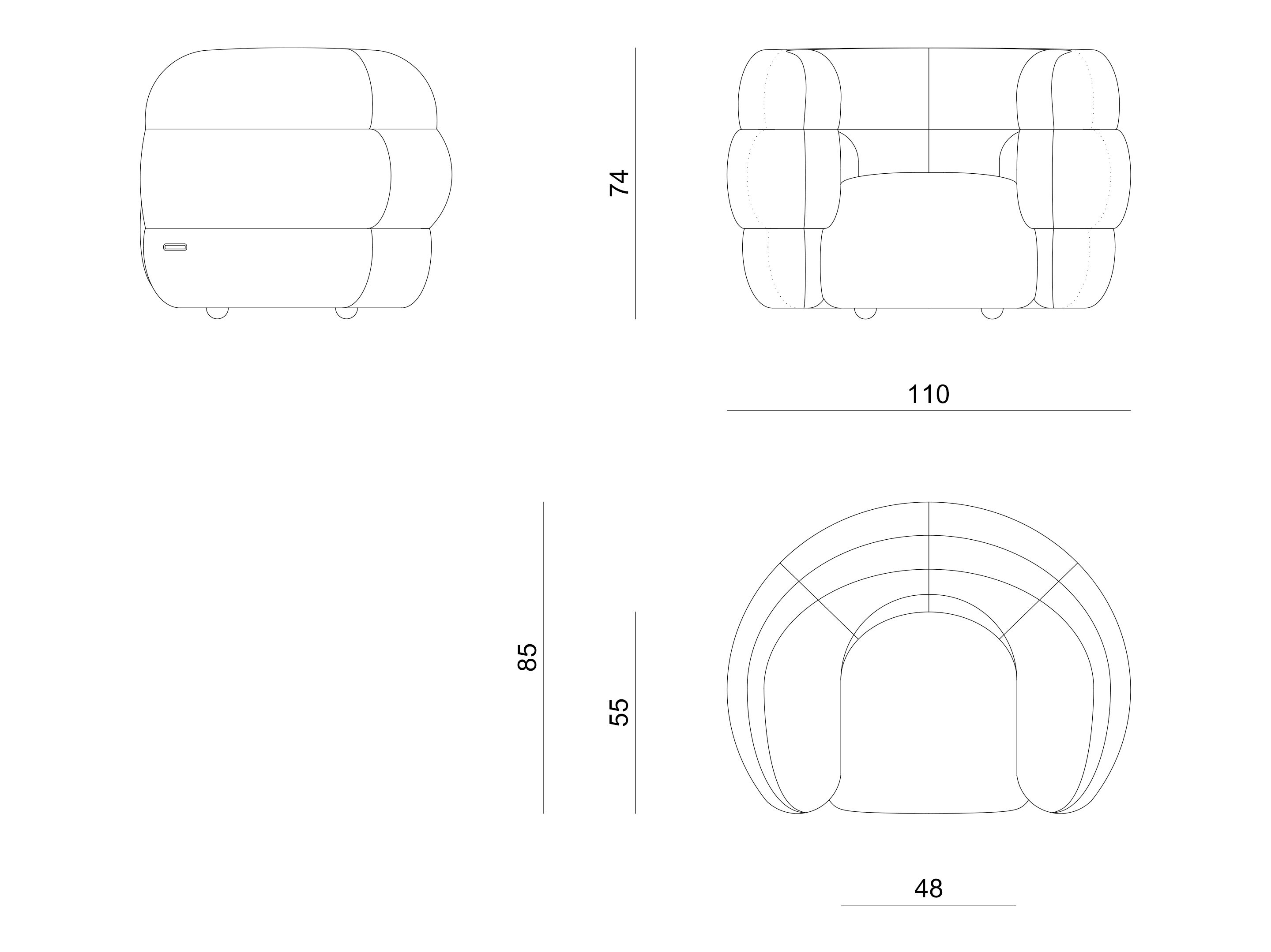 Бархатное кресло с подлокотниками Visionnaire Volare ARCH-00013733 - Вид №2