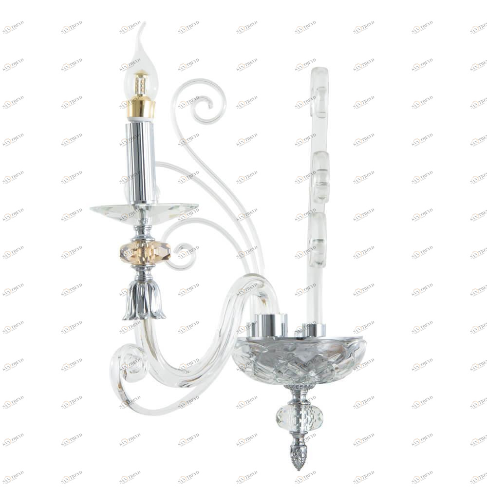 Бра хрустальное хром Divinare 8821/02 AP-1 DIVINARE СВЕЧА 00-3928948 Прозрачный;хром 