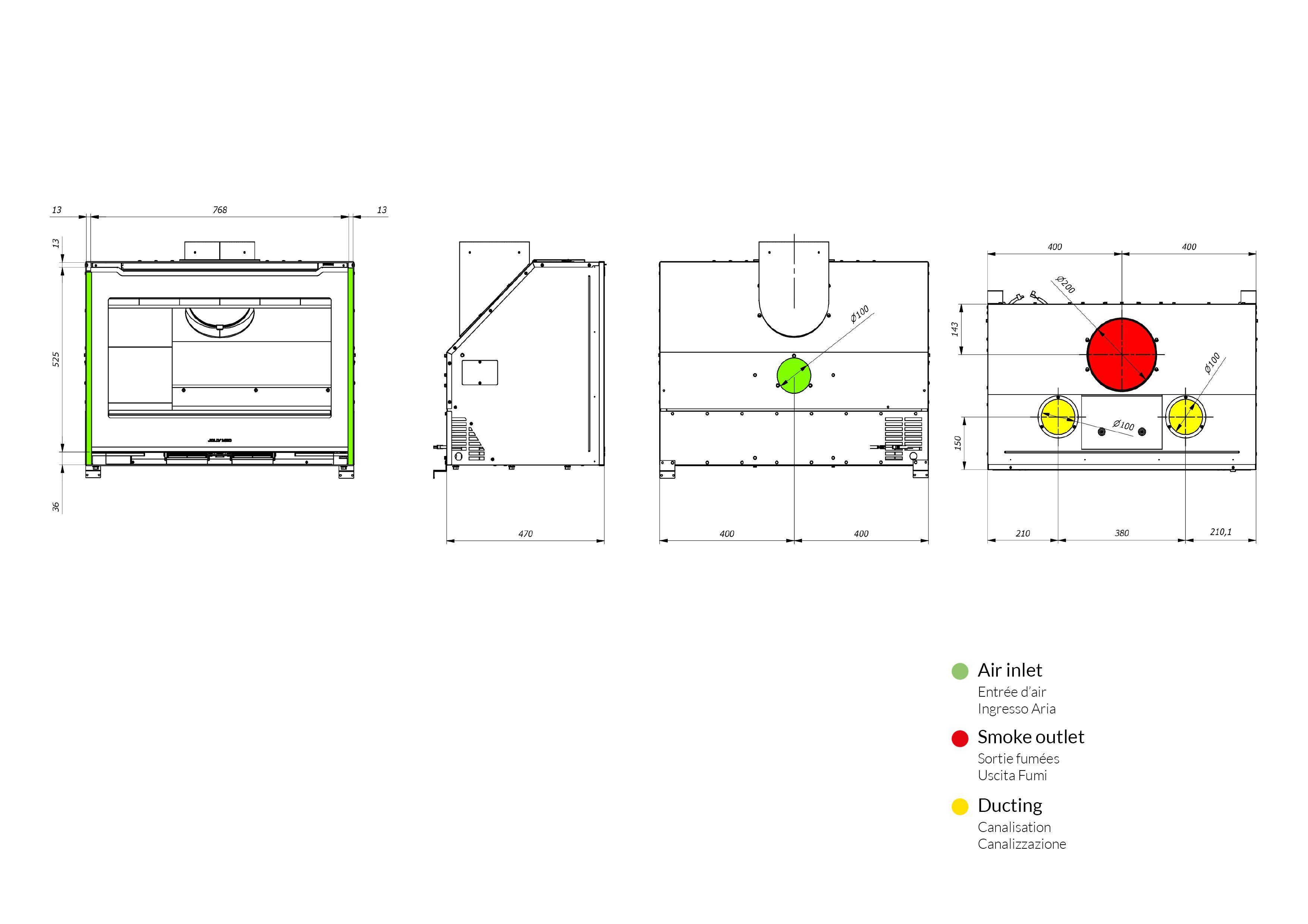 Вставка для дровяного камина Jolly Mec воздушные системы ARCH-00000636 - Вид №1