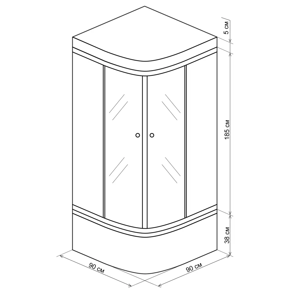 Душевая кабина Isbirni 90х90 см высокий поддон VIDAGE STLM-2181811 - Вид №5