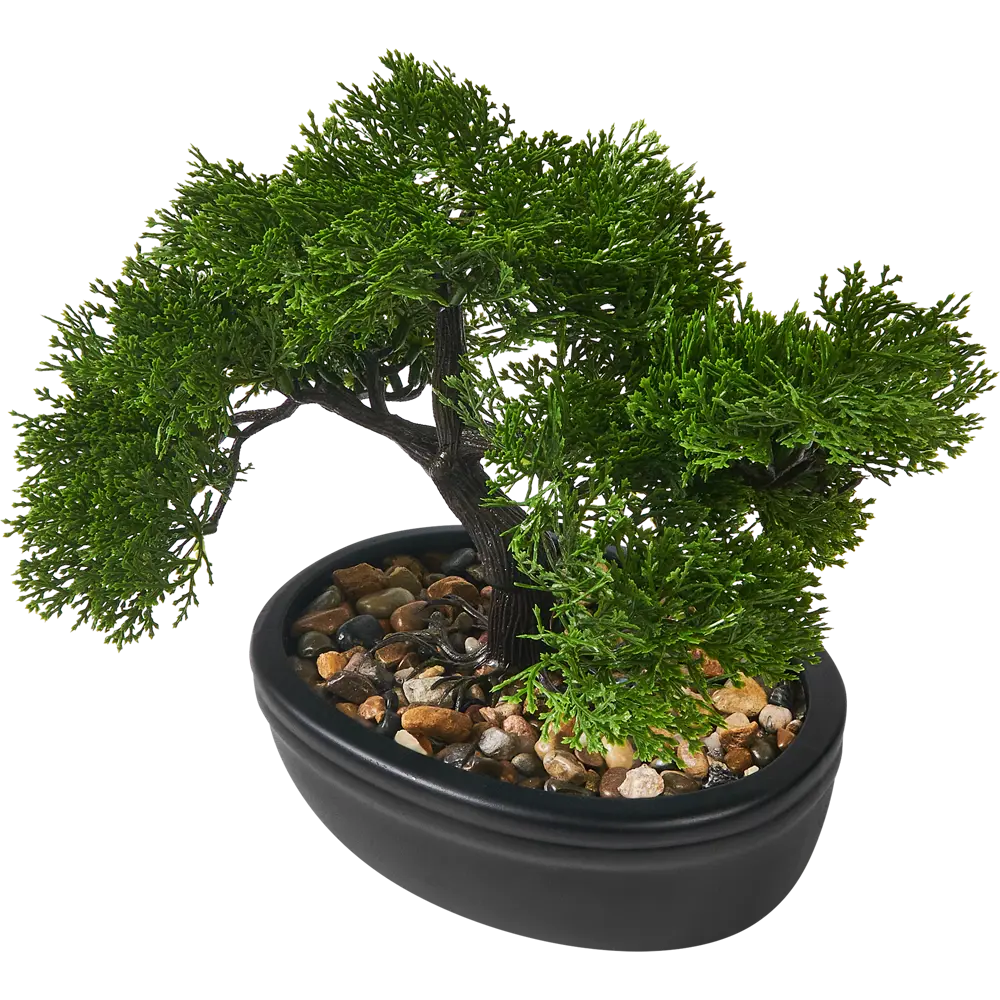 Искусственное растение Бонсай в керамическом горшке 32х23х16 см зелено-черный Atmosphera STLM-2116558