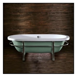 Ванна напольная отдельностоящая салатовая с рамой-поручнем  Akcjum Olivia WR-10-A