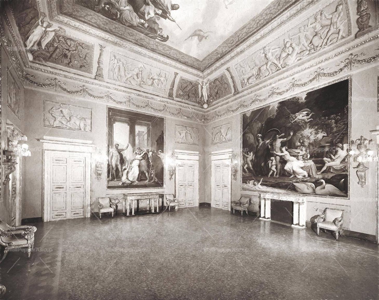 Классические обои, ПВХ бесплатно, экологически чистые, моющиеся WallPepper KRONOS ARCH-00003626