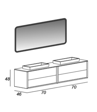 Мебель для ванной CEZARES BELLAGIO 140 Light Blue Stone - Вид №2