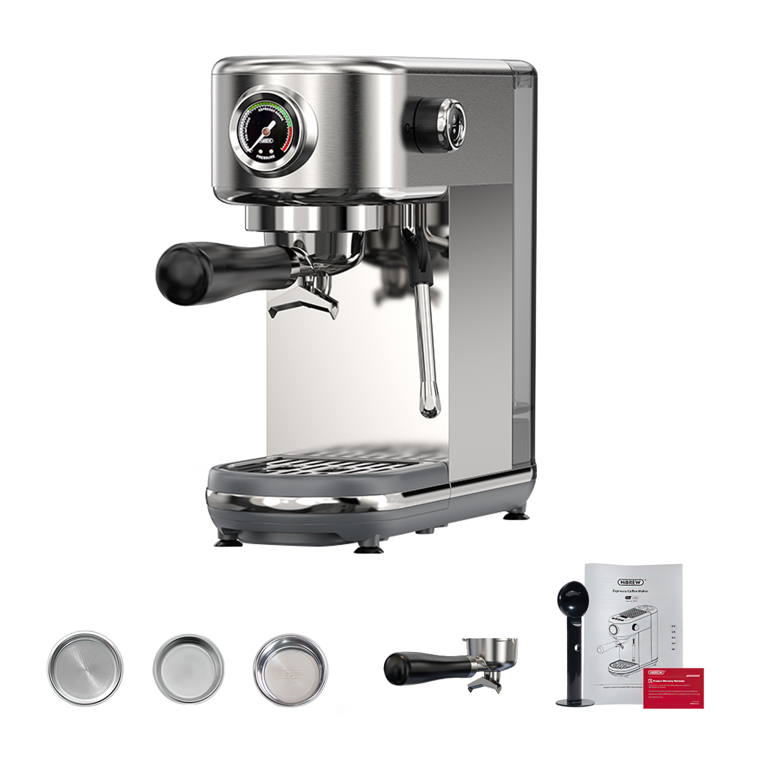 9156830 Кофеварка рожковая HiBREW H10B серебристый STDN-0034324 - Вид №1