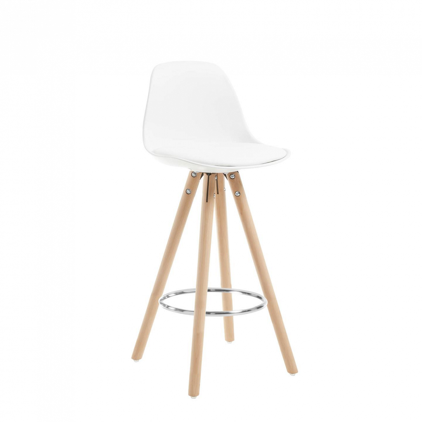 084365 Полубарный стул белый дерево La Forma Stag 