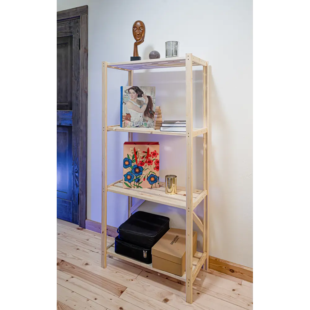 Стеллаж КД-1 4 полки 69x155x34 см нагрузка на полку до 35 кг дерево Santreyd STLM-2153994 - Вид №11