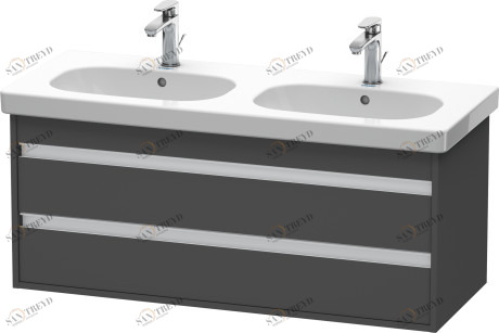 KT664904949 Тумбочка подвесная Ketho #KT6649 1150 x 455 мм Графит матовый, декор Duravit