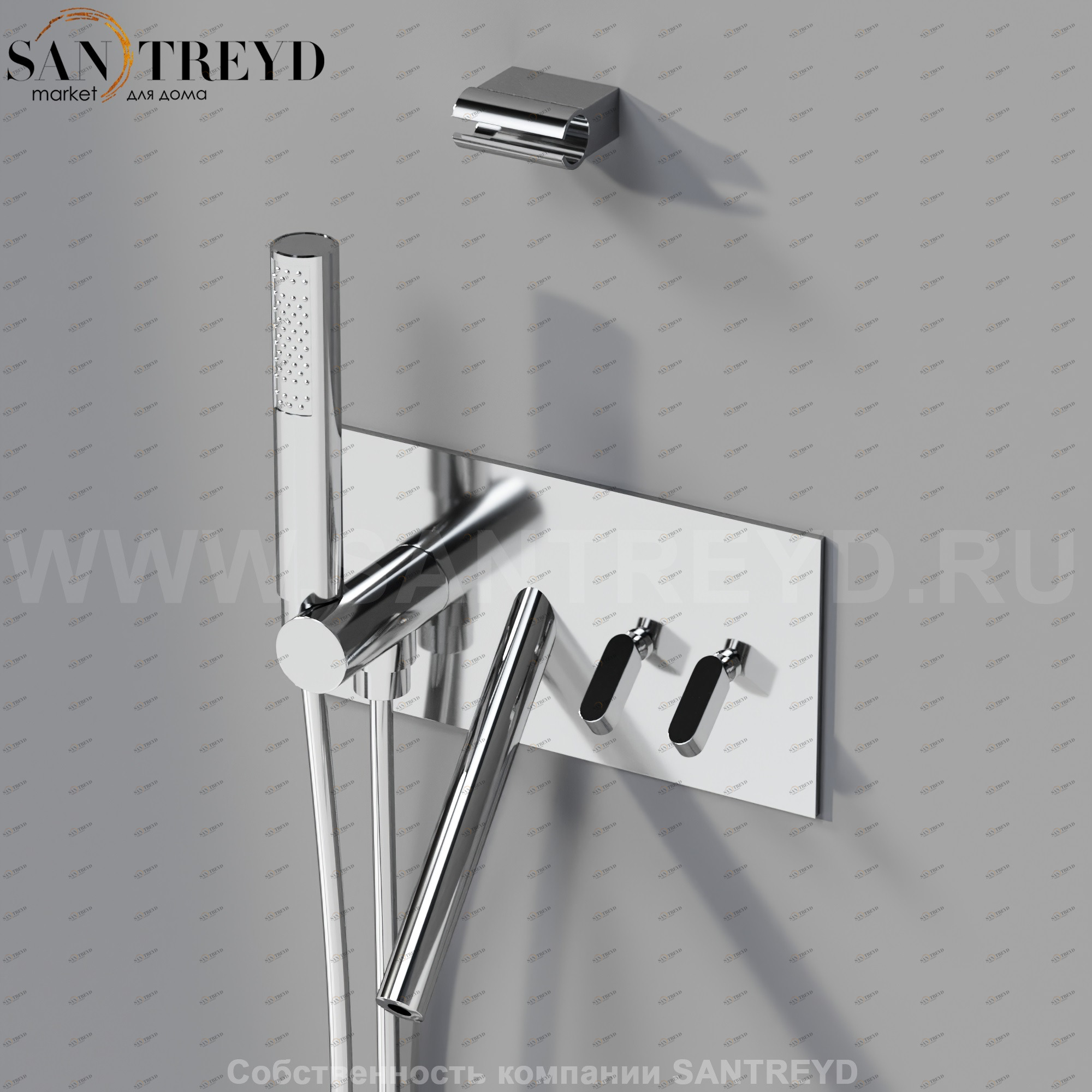 Смеситель ARUB0932NDS SQUARE для ванны хромированный Agape