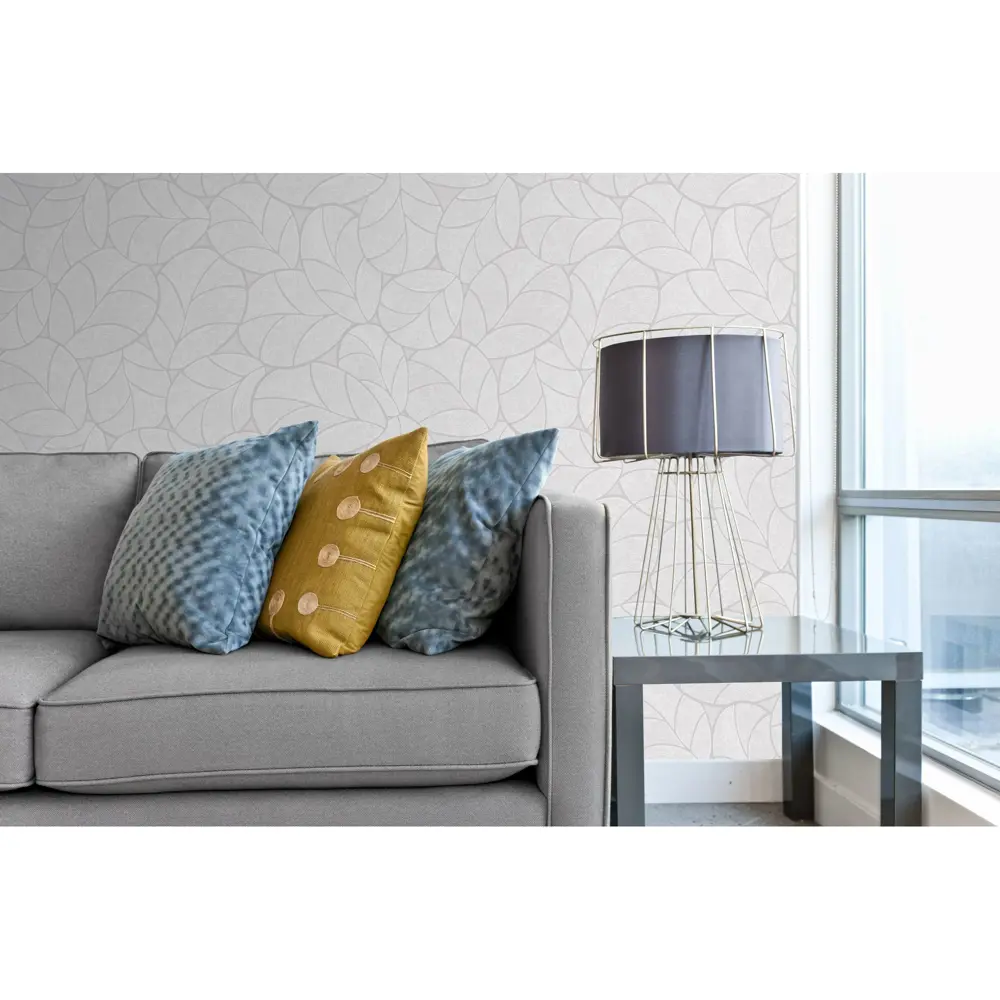 Обои флизелиновые 1.06х10 м листья цвет серый ED 1050-11 EURO DECOR Naomi STLM-2017188 - Вид №2