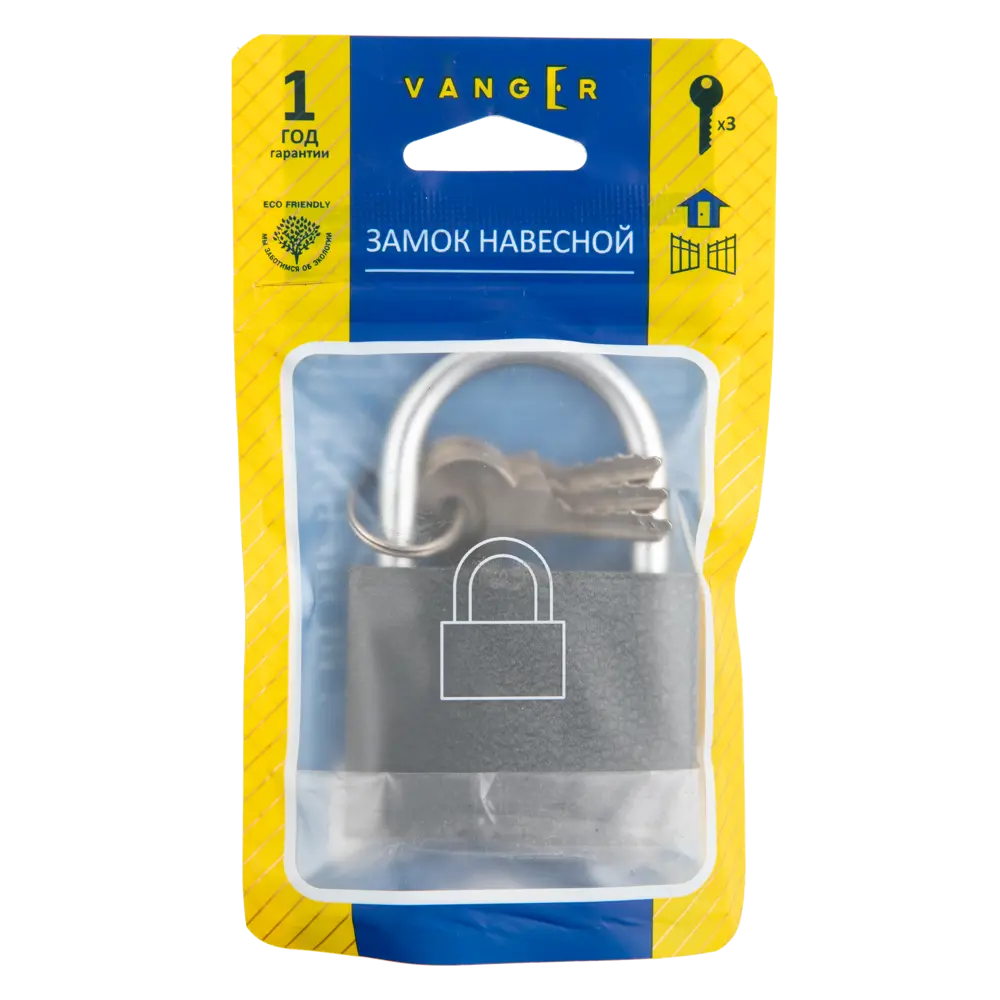 Замок навесной Vanger PD-01-60 45.3x57 мм, чугун STLM-2073011 - Вид №4