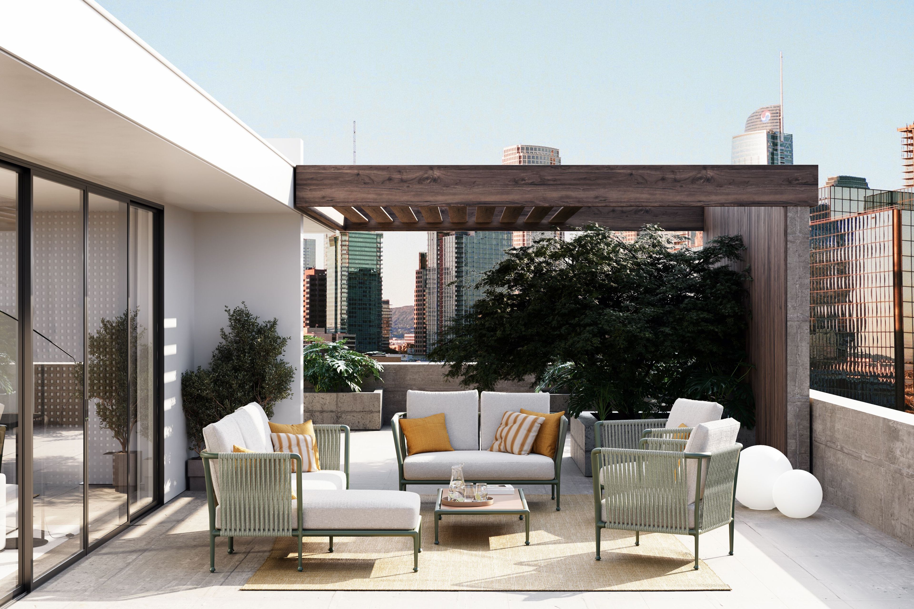 2-местный угловой садовый диван Unopiù Treble ARCH-00135453 - Вид №1