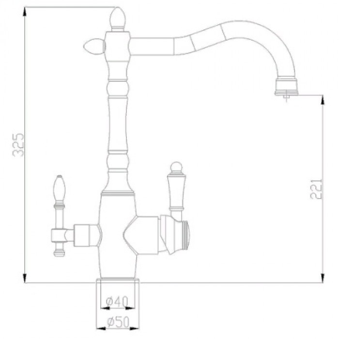 Steel Hammer SH 812 Black CR Смеситель для кухни Zorg 325  - Вид №2
