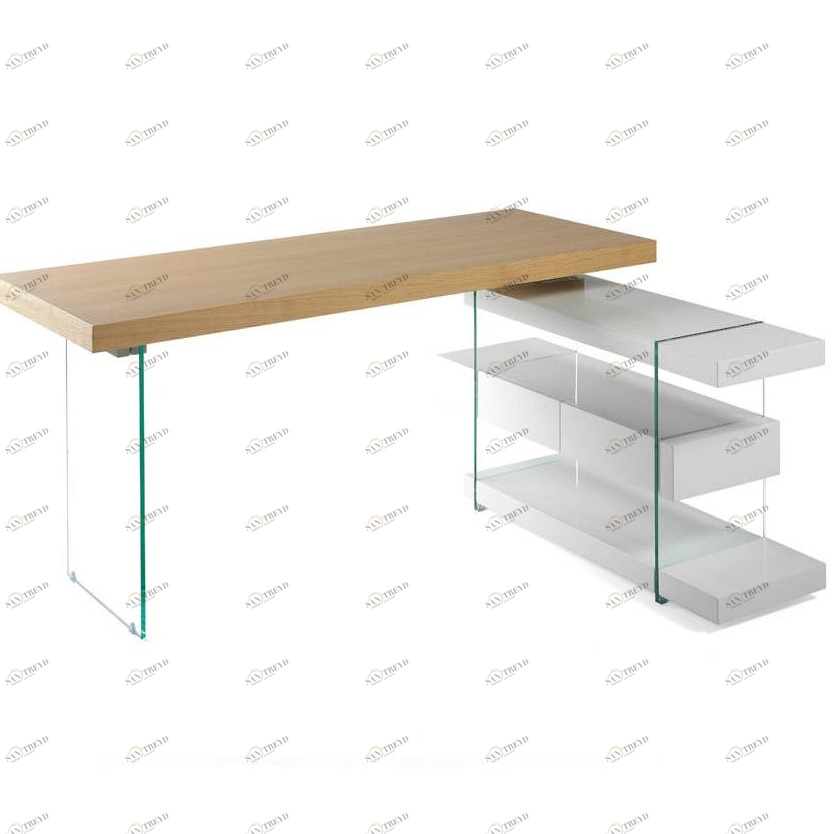 Письменный стол с полками дуб Decora от Angel Cerda ANGEL CERDA  241800 Белый;дуб сонома;бежевый 