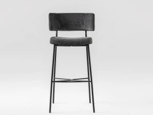 TrabA' Табурет из ткани со спинкой и подставкой для ног Marlen 0163-met-im