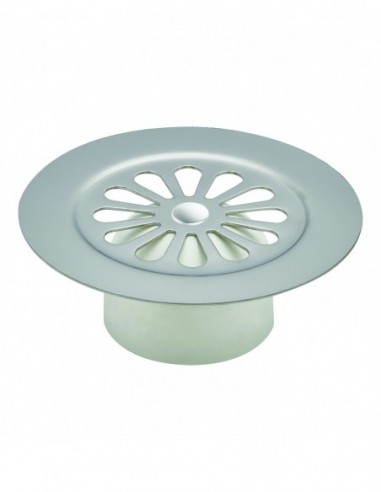 035100 000 01  Решетка для желоба с вертикальным сливом ромбовидной формы, Д. 85 мм, нержавеющая сталь Valentin Хром  - Вид №1